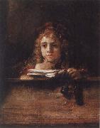 REMBRANDT Harmenszoon van Rijn Titus at His Desk oil painting reproduction